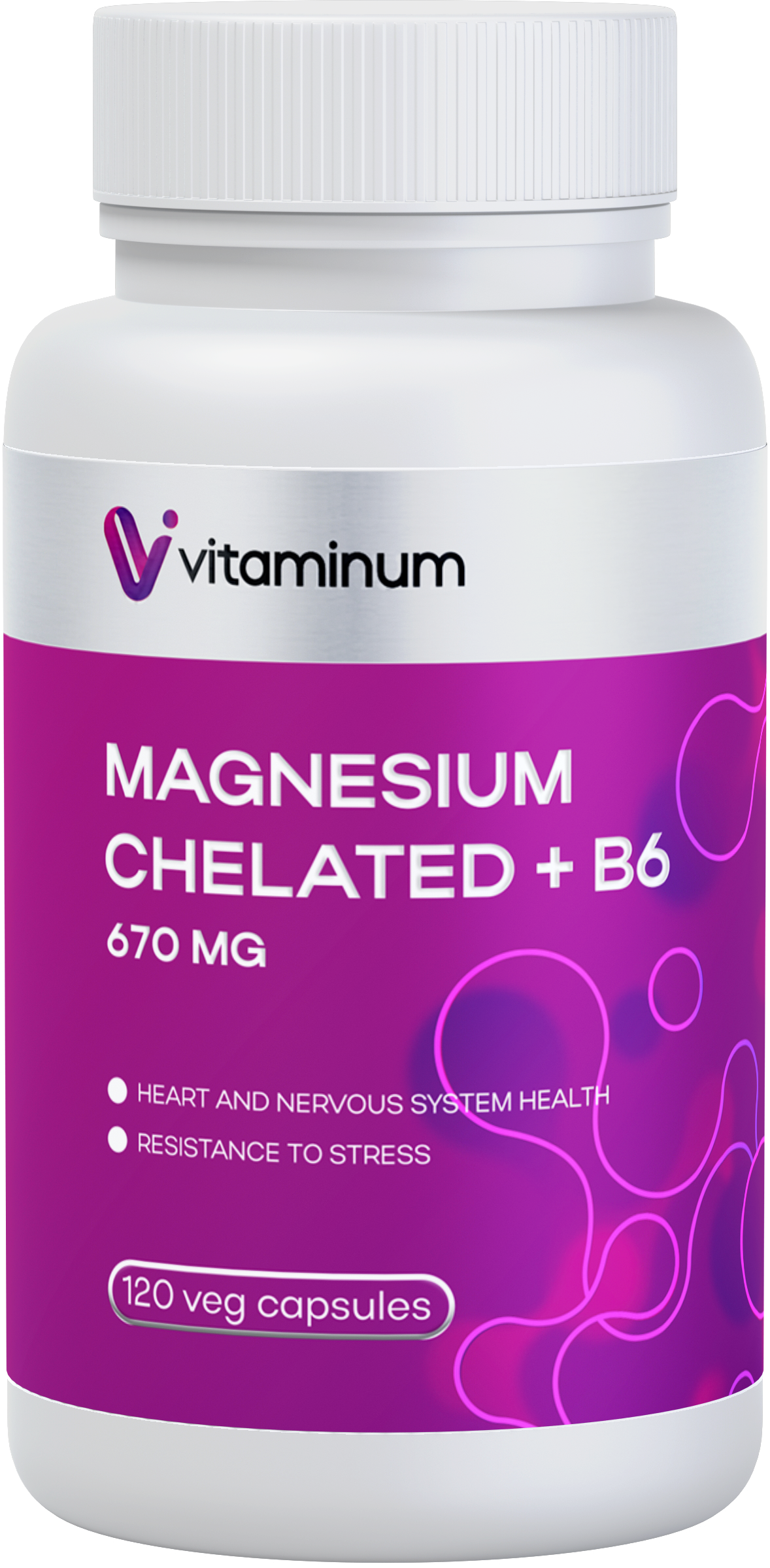  Vitaminum МАГНИЙ ХЕЛАТ + витамин В6 (670 MG) 120 капсул 800 мг  в Геленджике